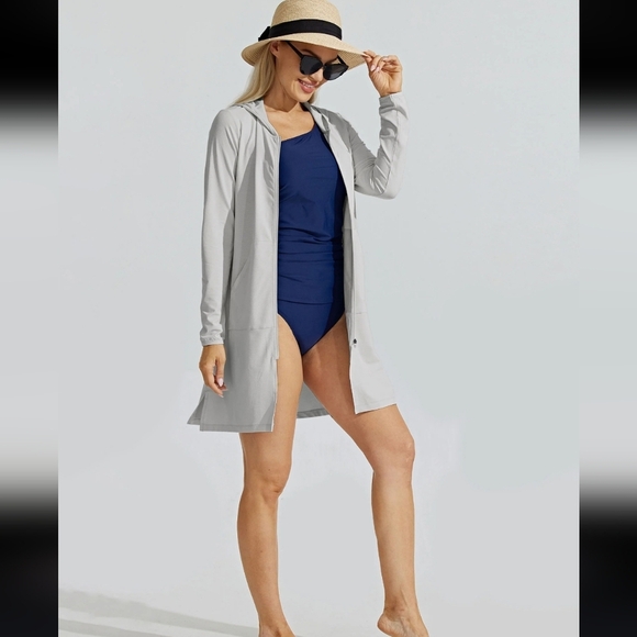 WILLIT Women's Long Hoodie Jacket UPF 50+Designed to keep you Dress Size S New - Picture 2 of 7